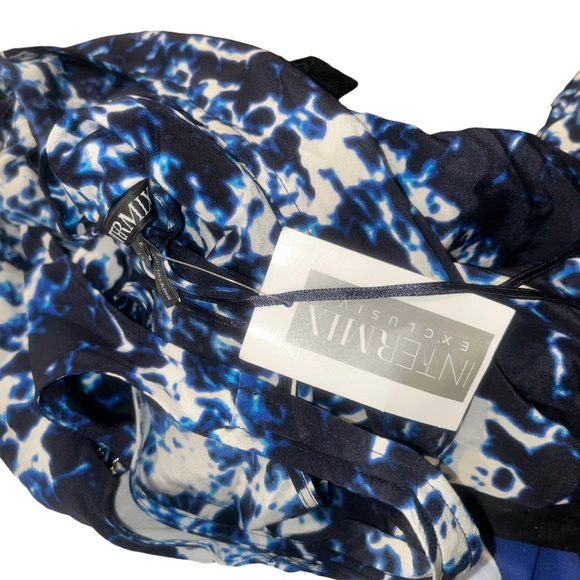 intermix NEW NWT Indigo shibori tie dye Laura silk asymmetrical midi dre… - Picture 2 of 6